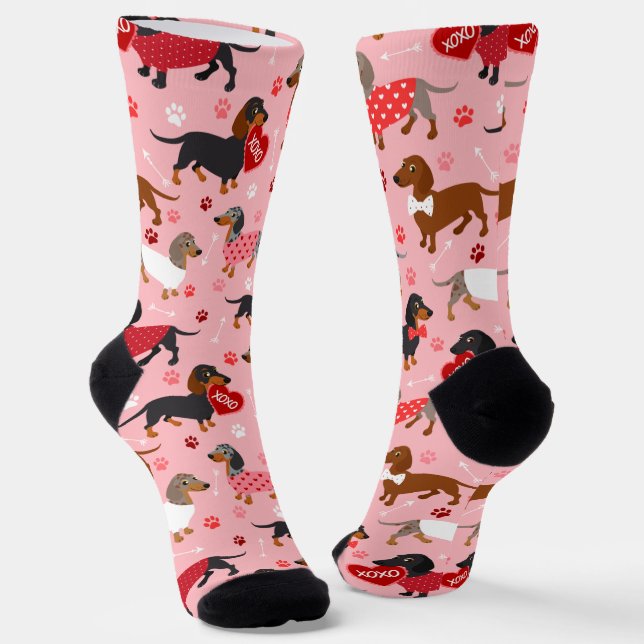 Valentine Dackel Socks Socken (Gewinkelt)