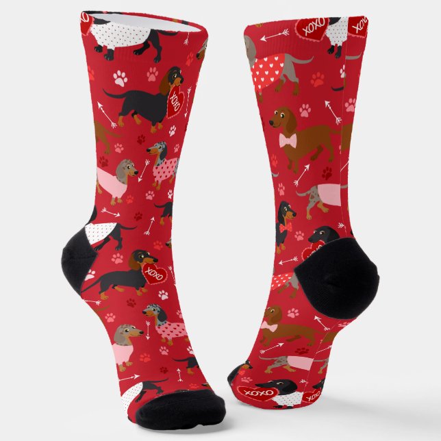 Valentine Dackel Socks Socken (Gewinkelt)