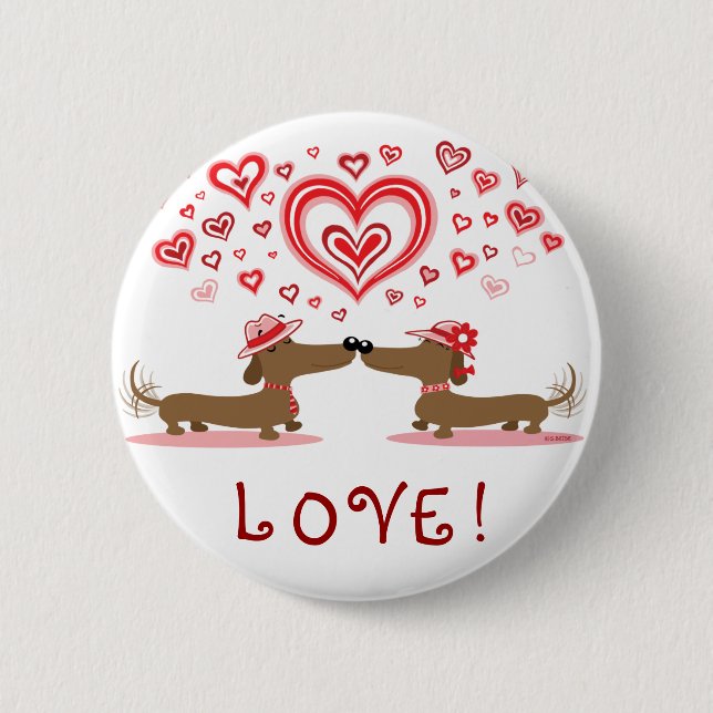 Valentine-Dackeln Button (Vorderseite)
