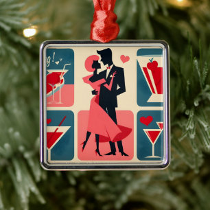 Valentine Dancing Couple Ornament Aus Metall