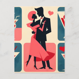 Valentine Dancing Couple Postkarte