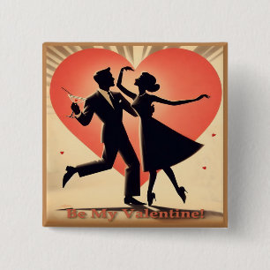 Valentine Dancing Paar mit Martini Button