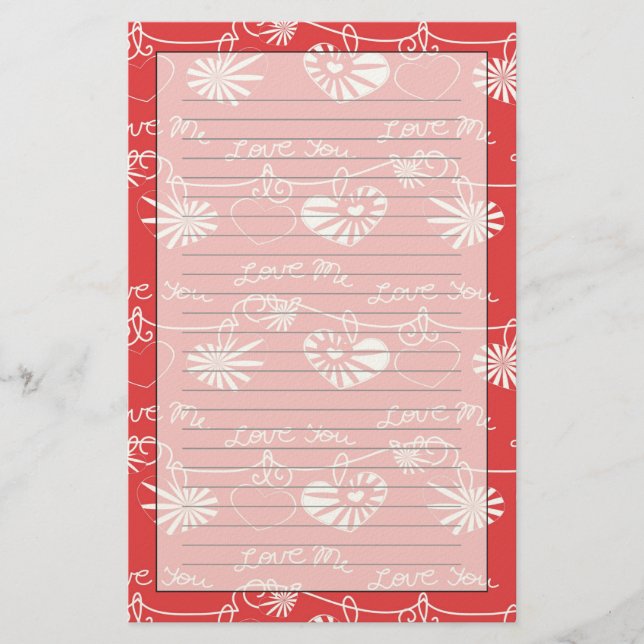 Valentine Day Background Briefpapier (Vorderseite)
