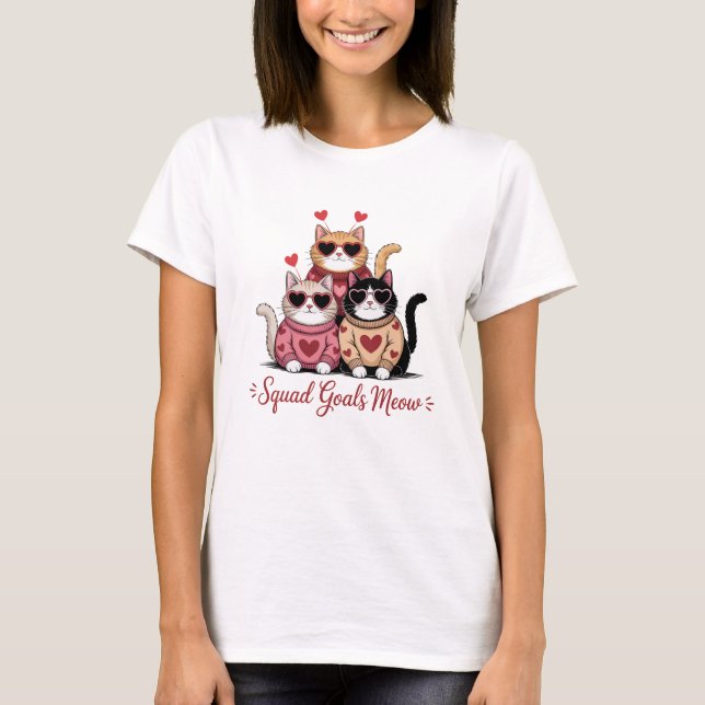 Valentine Day Cat Lover T-Shirt (Vorderseite)