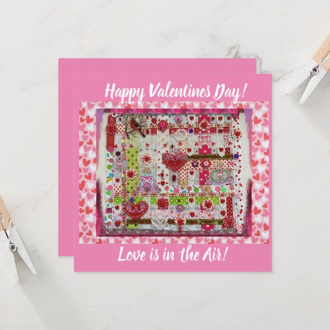 Valentine Day Collage Card (Vorderseite/Rückseite Beispiel)