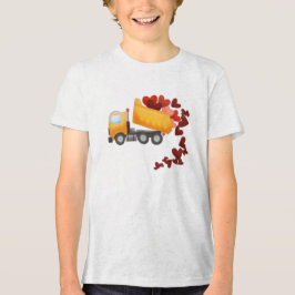 Valentine Day Construction Truck Herz Tri-Blend Shirt