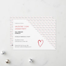 Valentine Day Dinner Party Moderne Schrift