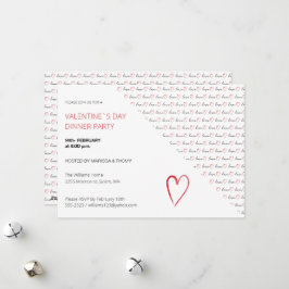 Valentine Day Dinner Party Moderne Schrift Feiertagskarte