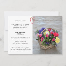 Valentine Day Dinner Party Modernes Foto Feiertagskarte