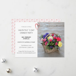 Valentine Day Dinner Party Modernes Foto Feiertagskarte