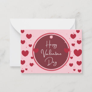 Valentine Day Flat Note Card Mitteilungskarte