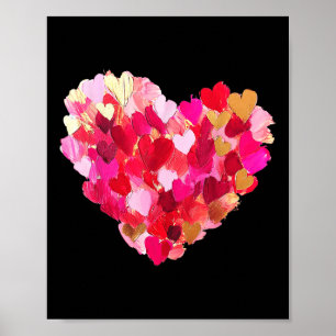 Valentine Day Hearts Pinselstrich Ölgemälde Poster