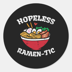 Valentine Day Hoffnungslose Ramen Tic japanische F Runder Aufkleber
