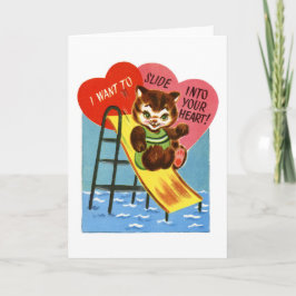 Valentine Day Retro Kitten Feiertagskarte