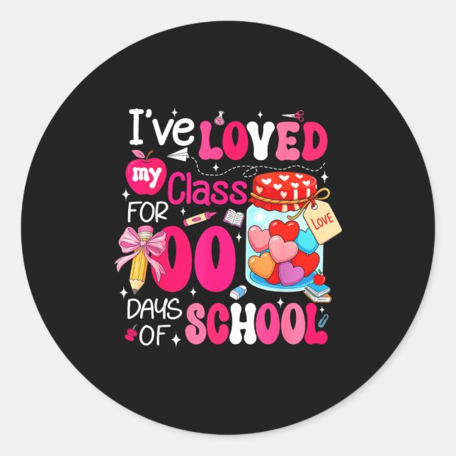 Valentine Day Shirt My Cl Is Full Of Sweethearts T Runder Aufkleber (Vorderseite)