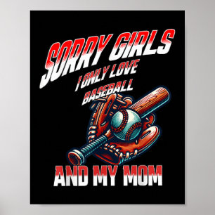 Valentine Day Sorry Girls Baseball Mama Lovers Shi Poster