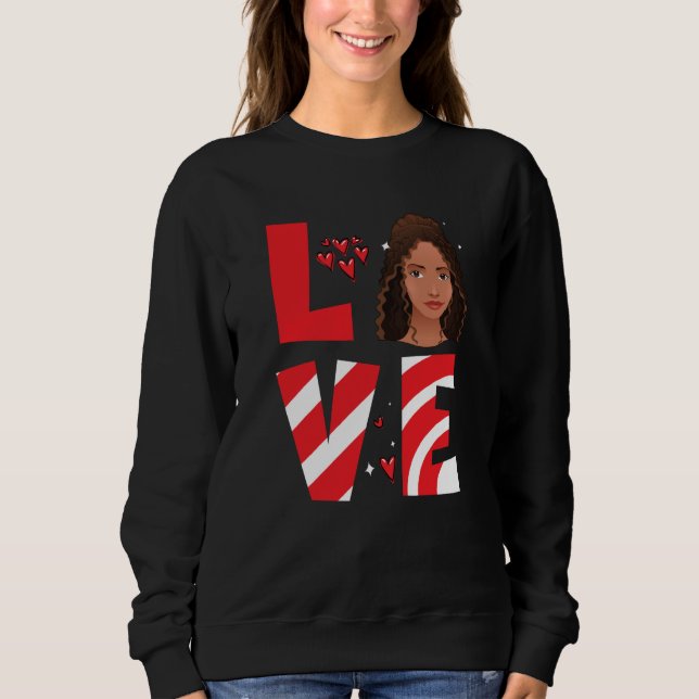 Valentine Days Black African American Costume Mela Sweatshirt (Vorderseite)