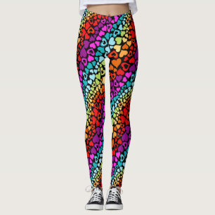 Valentine, der Regenbogen-Liebe-Herzen strömt Leggings