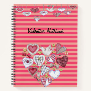 Valentine Design mit Herz in Herzform Notizbuch