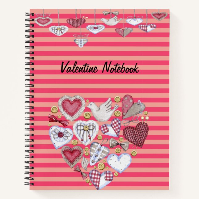 Valentine Design mit Herz in Herzform Notizbuch (Vorderseite)