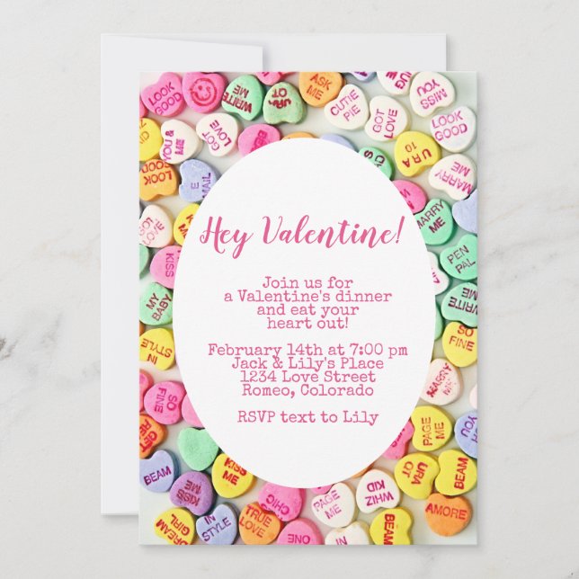 Valentine Dinner Einladung (Vorderseite)