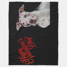 VALENTINE DOG FLEECEDECKE