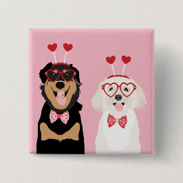 Valentine Dogs Rottweiler Maltipoo Puppy Button
