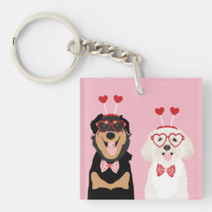 Valentine Dogs Rottweiler Maltipoo Puppy Schlüsselanhänger