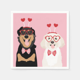 Valentine Dogs Rottweiler Maltipoo Puppy Serviette