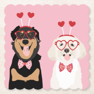 Valentine Dogs Rottweiler Maltipoo Puppy Untersetzer