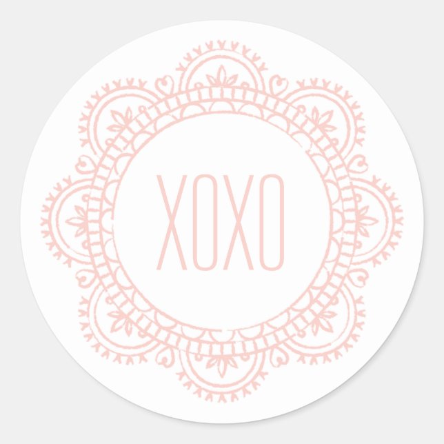 Valentine Doily Sticker - Rosa (Vorderseite)