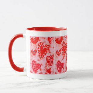 Valentine Doodle Hearts - Tasse Getränke