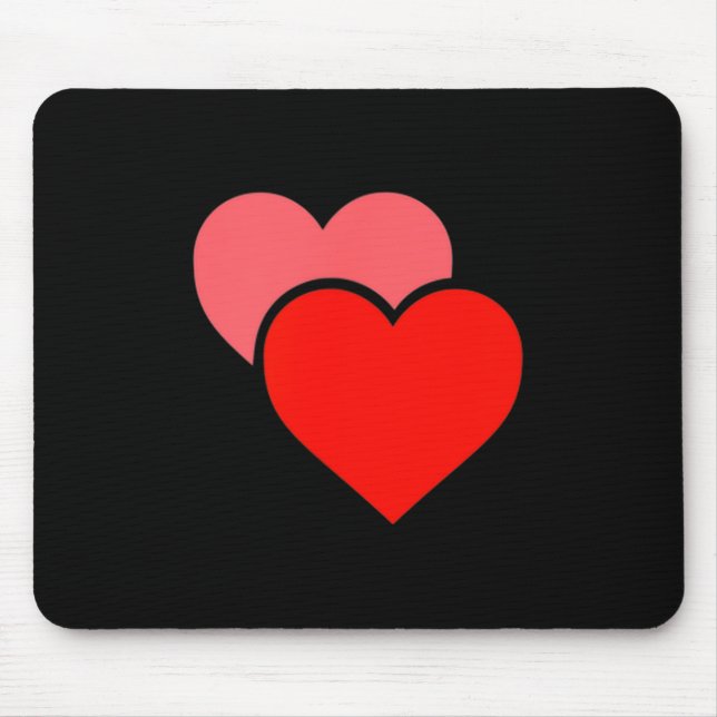 Valentine-Doppelherz-Grafik  Mousepad (Vorne)
