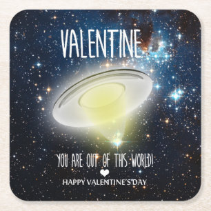 Valentine, du bist aus dieser Welt! Rechteckiger Pappuntersetzer