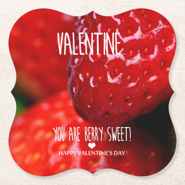 Valentine, du bist berry süß! untersetzer (Vorderseite)