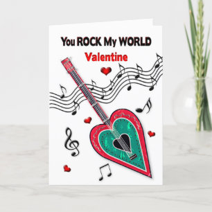 Valentine Du bringst mein Herz zum Rocken Gitarren Feiertagskarte