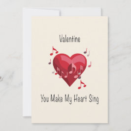 Valentine, du bringst mein Herz zum Singen Postkar Feiertagskarte