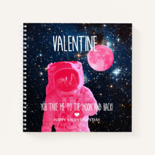 Valentine, du bringst mich zum Mond und zurück! Notizbuch
