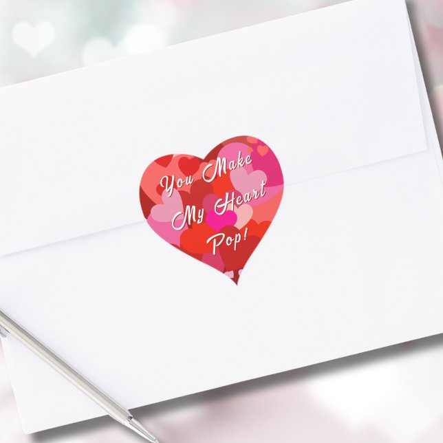 Valentine, du schaffst meinen Pop ins Herz Herz-Aufkleber (Von Creator hochgeladen)