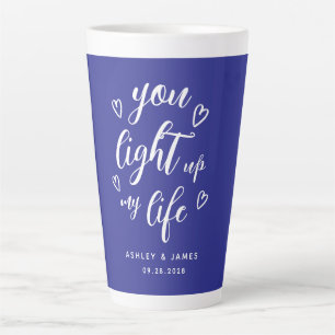 Valentine du zündest mein Lebenskript tief blau an Milchtasse