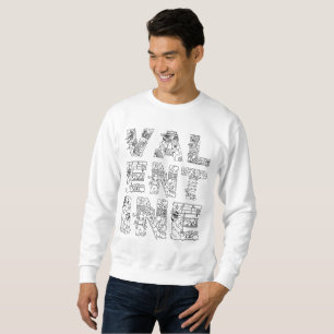 Valentine einzigartig eleganter dekorativer Text Sweatshirt