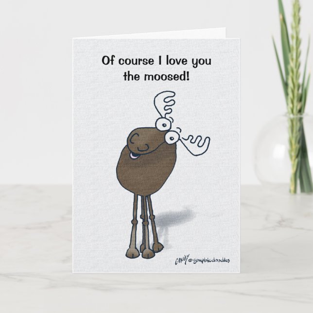 Valentine Elch! Feiertagskarte (Vorderseite)