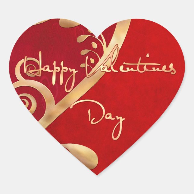 Valentine Elegance 2 Herz-Aufkleber (Vorderseite)