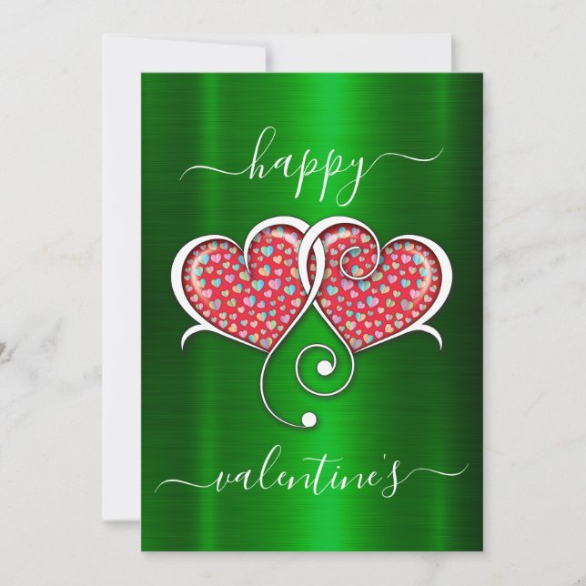 Valentine Elegant Interlocks Design Feiertagskarte (Vorderseite)