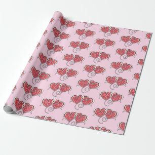 Valentine Elegant Interlocks Design Geschenkpapier