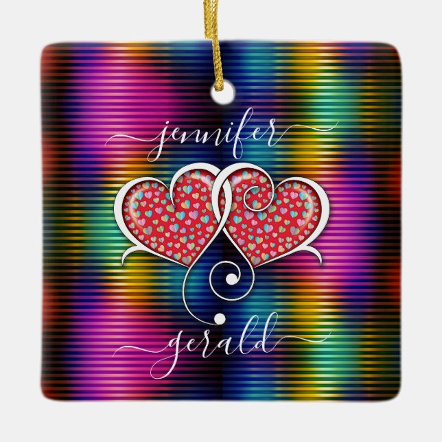 Valentine Elegant Interlocks Design Keramikornament (Vorderseite)