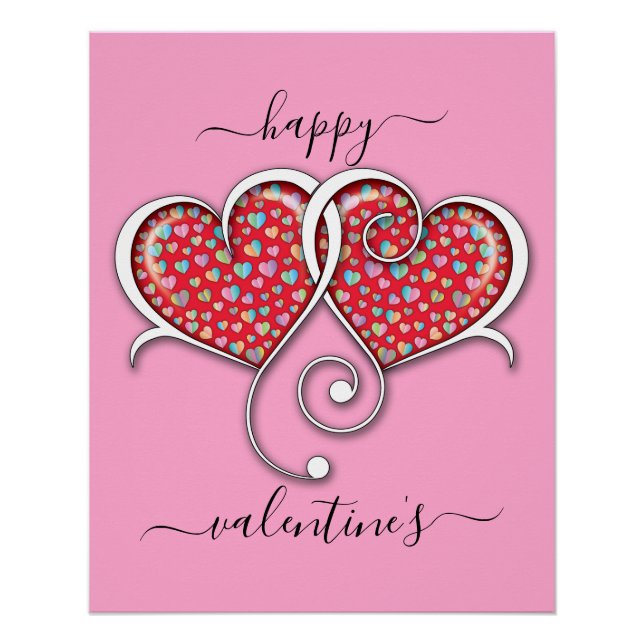 Valentine Elegant Interlocks Design Poster (Vorderseite)
