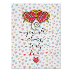 Valentine Elegant Interlocks Design Poster
