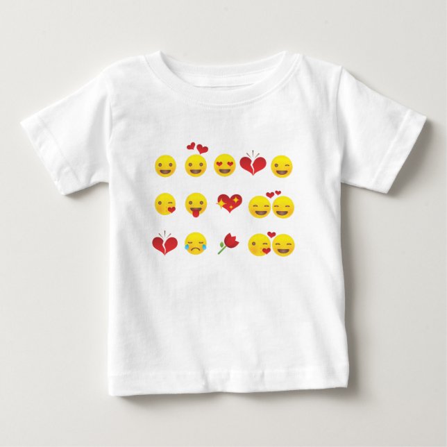 Valentine Emojis Baby T-shirt (Vorderseite)