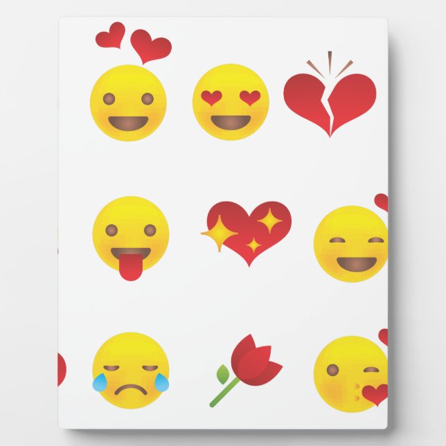 Valentine Emojis Fotoplatte (Vorderseite)